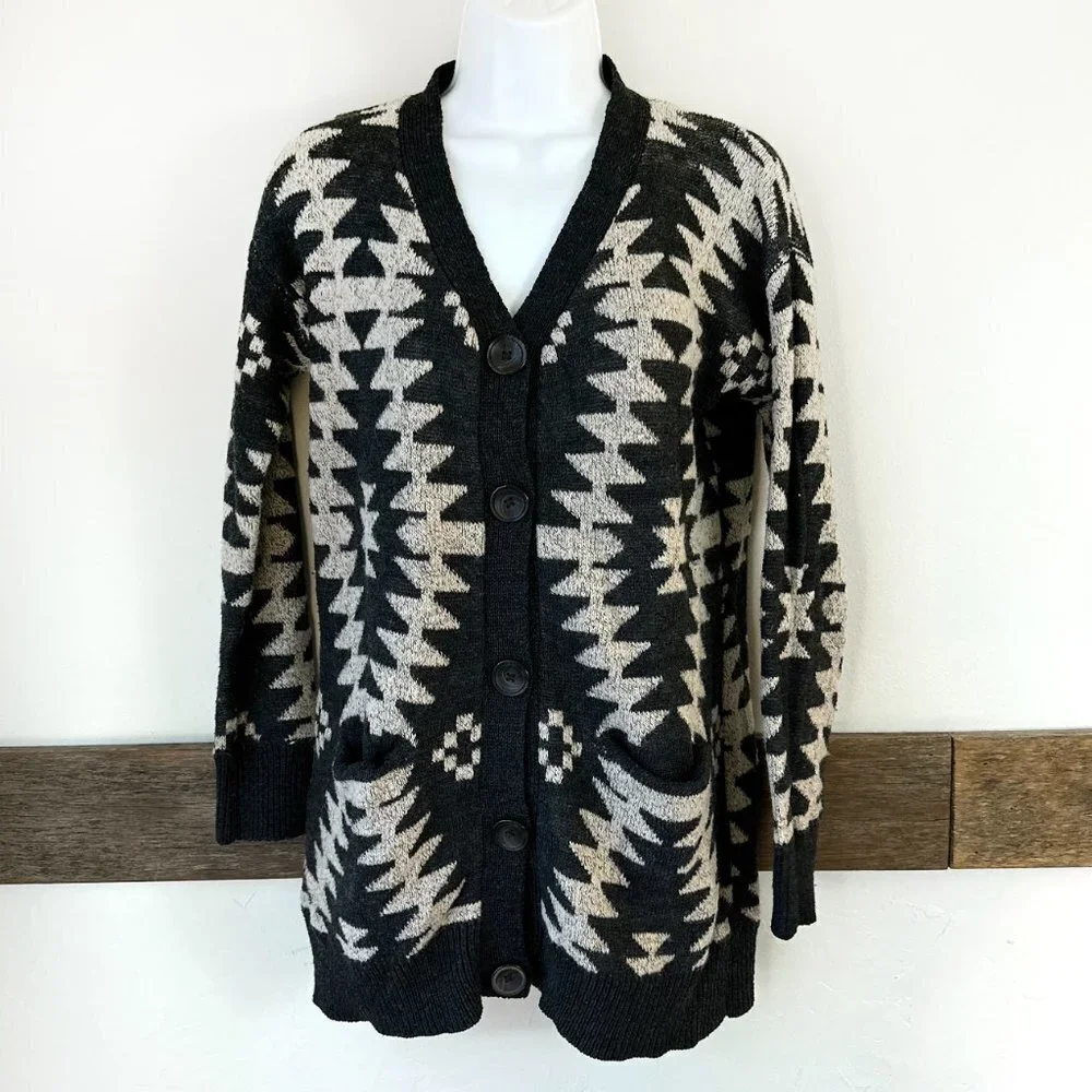 Elodie Mohair Blend Southwestern Sweater M‎ Cardigan - Picture 6 of 7